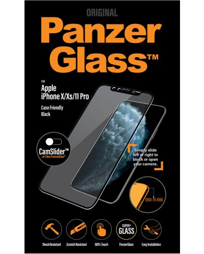 Стъклен оротектор PanzerGlass - CaseFriend CamSlide, iPhone X/XS/11 Pro - 2