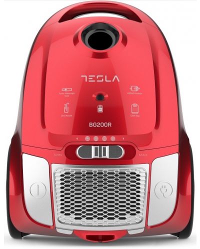 Прахосмукачка с торба Tesla - BG200R, HEPA, червена - 1