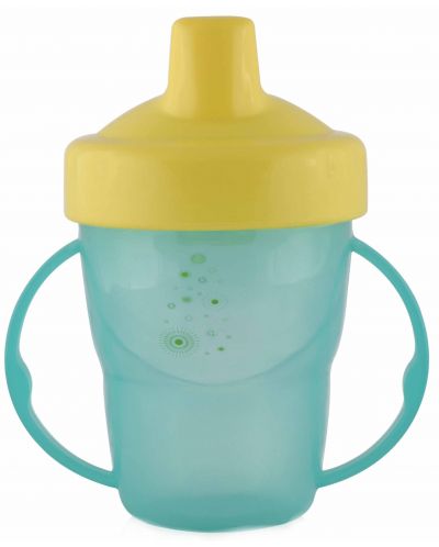 Преходна чаша с дръжки и твърд накрайник Lorelli Baby Care - 210 ml, Зелена - 1