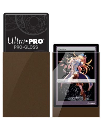 Протектори за карти Ultra Pro - PRO-Gloss Small Size, Brown (60 бр.) - 2