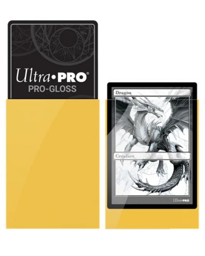 Протектори за карти Ultra Pro - PRO-Gloss Standard Size, Yellow (50 бр.) - 2