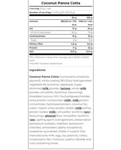 Prime Bite Протеинови барове, кокосова панакота, 20 броя, Scitec Nutrition - 2