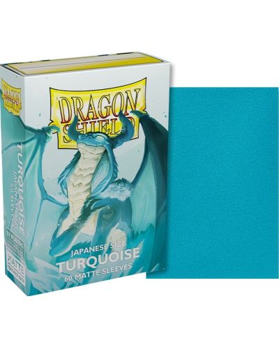 Протектори за карти Dragon Shield - Matte Sleeves Small Size, Turquoise (60 бр.) - 2