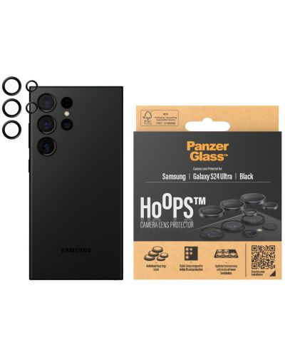 Протектор за камера PanzerGlass - Hoops, Galaxy S24 Ultra, черен - 1