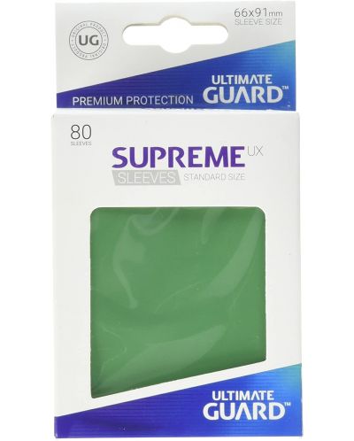Протектори Ultimate Guard Supreme UX Sleeves - Standard Size, зелени (80 бр.) - 1