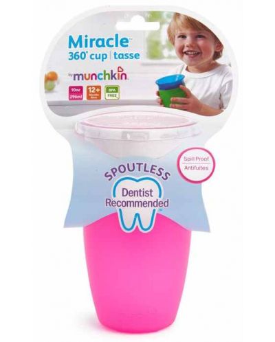 Преходна чаша Munchkin - Miracle 360°, 296 ml, Pink - 3