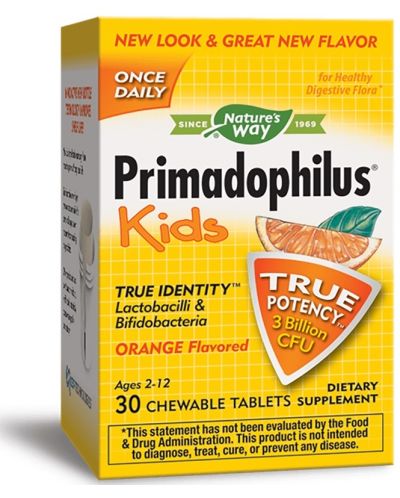 Primadophilus Kids Пробиотик, портокал, 30 таблетки, Nature's Way - 1