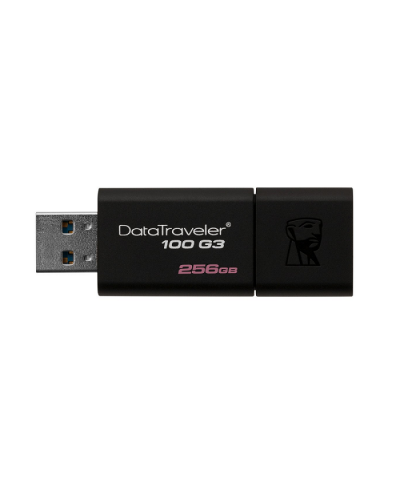 Флаш памет Kingston - DT, 256GB, USB 3.0, черна - 1