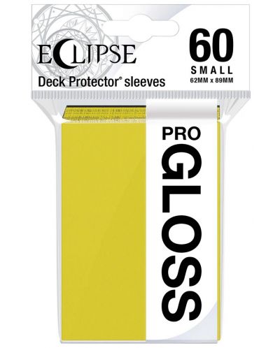 Протектори за карти Ultra Pro - Eclipse Gloss Small Size, Lemon Yellow (60 бр.) - 1
