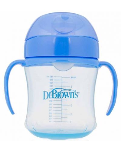 Преходна чаша с мек накрайник Dr. Brown's - 180 ml, Синя - 1