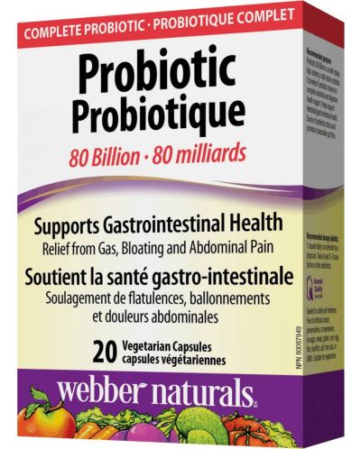Probiotic 80 Billion, 20 веге капсули, Webber Naturals - 1