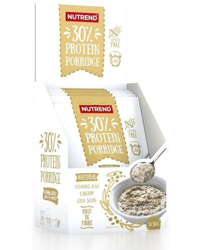 Protein Porridge, натурална, 5 сашета, Nutrend - 1