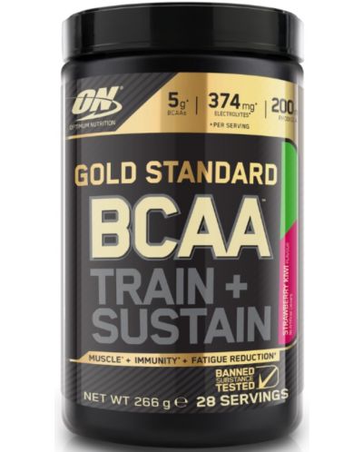 Gold Standard BCAA Train + Sustain, ягода и киви, 266 g, Optimum Nutrition - 1