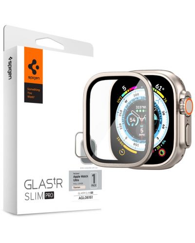 Стъклен протектор Spigen - Glas.TR Slim Pro, Apple Watch Ultra, Titanium - 8
