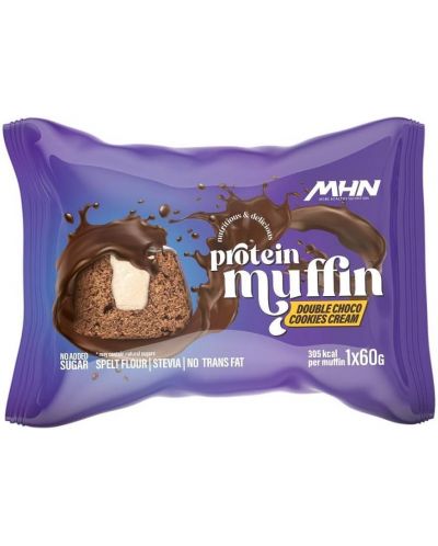 Protein Muffin, double choco cookie cream, 60 g, KT Sportline - 1