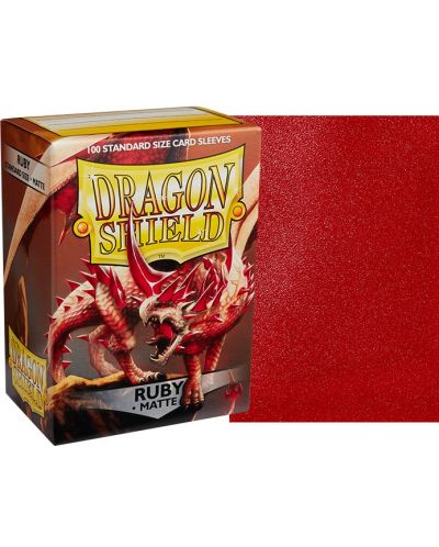 Протектори за карти Dragon Shield Sleeves - Matte Ruby (100 бр.) - 2