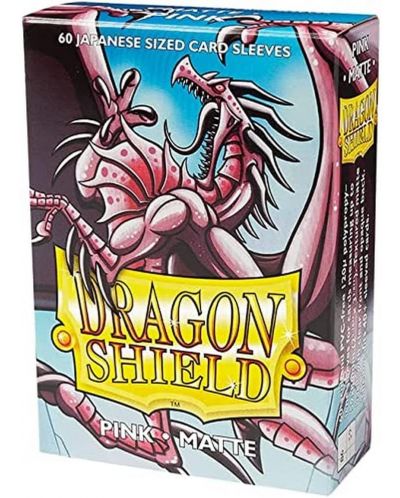 Протектори за карти Dragon Shield Sleeves - Small Matte Pink (60 бр.) - 1