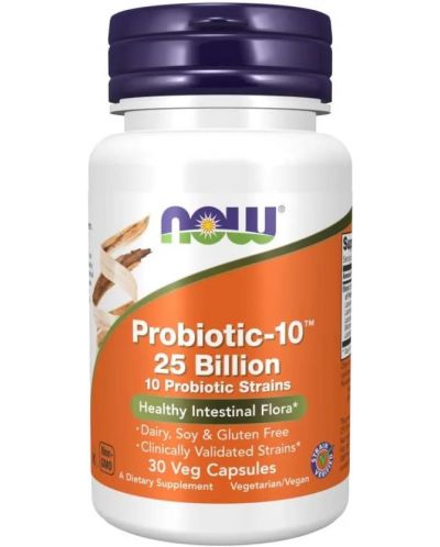 Probiotic-10 25 Billion, 160 mg, 30 капсули, Now - 1