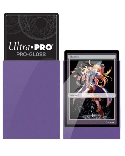 Протектори за карти Ultra Pro - PRO-Gloss Small Size, Purple (60 бр.) - 2