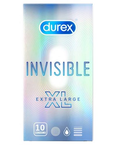 Invisible XL Презервативи, 10 броя, Durex - 1