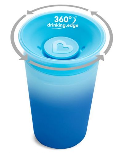 Преходна чаша Munchkin - Miracle 360° Colour Change, 255 ml, синя - 4