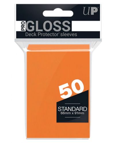 Протектори за карти Ultra Pro - PRO-Gloss Standard Size, Orange (50 бр.) - 1