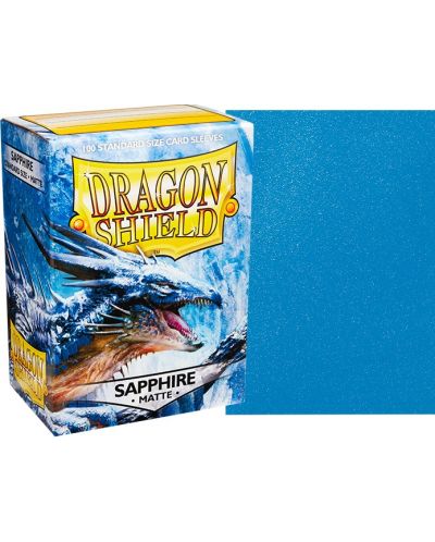 Протектори за карти Dragon Shield - Matte Sleeves Standard Size, Sapphire (100 бр.) - 2