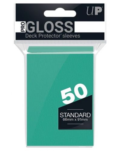 Протектори за карти Ultra Pro - PRO-Gloss Standard Size, Aqua (50 бр.) - 1