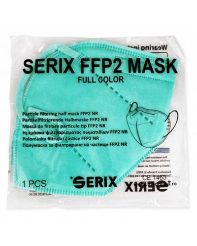 Предпазни маски, FFP2, зелени, 20 броя, Serix - 5