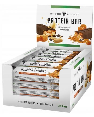 Protein Bar, нуга и карамел, 24 броя, Trec Nutrition - 1