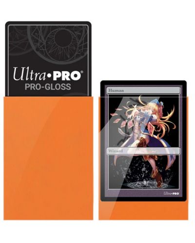 Протектори за карти Ultra Pro - PRO-Gloss Small Size, Orange (60 бр.) - 2