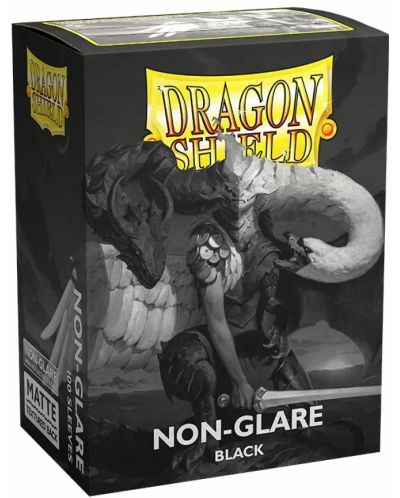 Протектори за карти Dragon Shield - Non-Glare Matte Sleeves Standard Size, Black (100 бр.) - 1