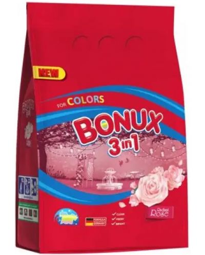 Прах за пране 3 in 1 Bonux - Color Radiant Rose, 40 пранета - 1
