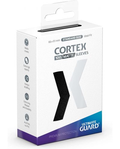 Протектори Ultimate Guard Cortex Sleeves Standard Size, черен мат (100 бр.) - 1