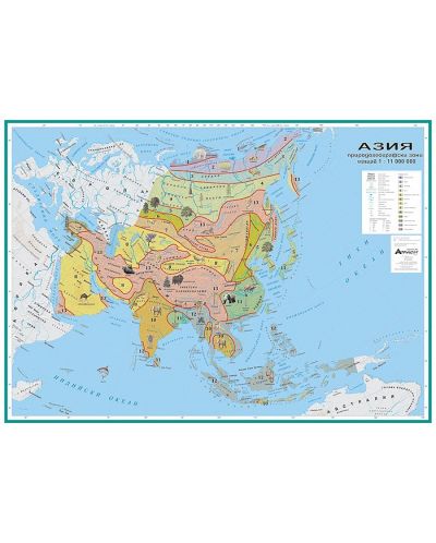 Природогеографски зони: Стенна карта на Азия (1:11 000 000) - 1