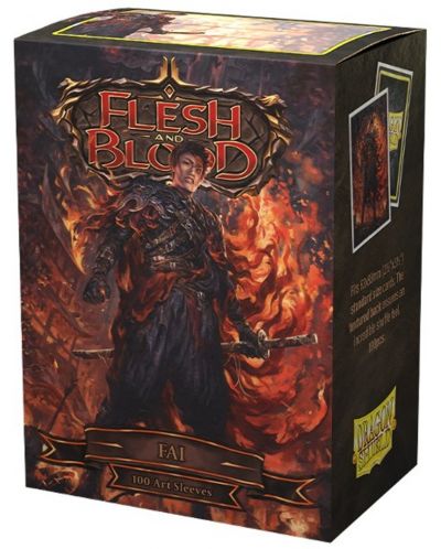 Протектори за карти Dragon Shield - Matte Art Sleeves Standard Size, Flesh & Blood: Fai (100 бр.) - 1