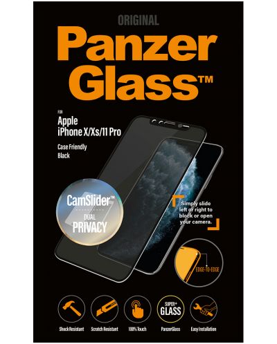 Стъклен протектор PanzerGlass - Privacy CamShield, iPhone X/XS/11 Pro - 2