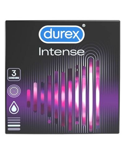 Intense Оребрени презервативи, 3 броя, Durex - 1