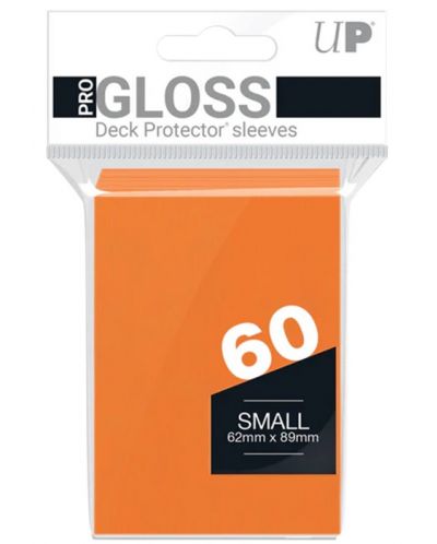 Протектори за карти Ultra Pro - PRO-Gloss Small Size, Orange (60 бр.) - 1
