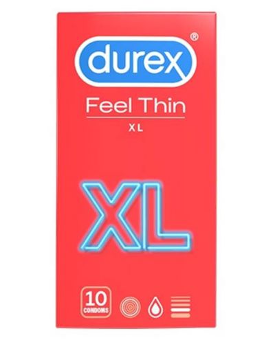 Feel Thin XL Презервативи, 10 броя, Durex - 1