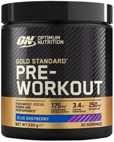 Gold Standard Pre-Workout, синя малина, 330 g, Optimum Nutrition - 1
