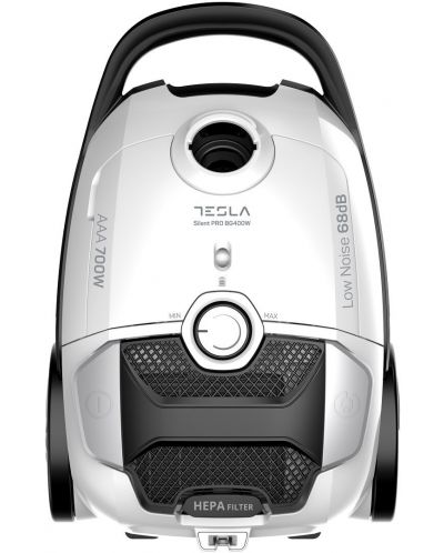 Прахосмукачка с торба Tesla - BG400W Silent Pro, HEPA, бяла/черна - 1