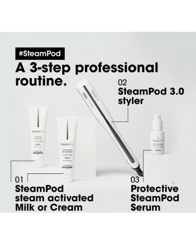 Преса за коса L’Oréal Professionnel - Steampod 3.0, 180-210ºC, бяла - 7