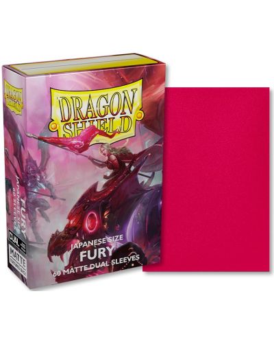 Протектори за карти Dragon Shield - Matte Dual Sleeves Small Size, Fury (60 бр.) - 2