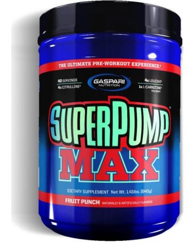 SuperPump Max, fruit punch, 640 g, Gaspari Nutrition - 1
