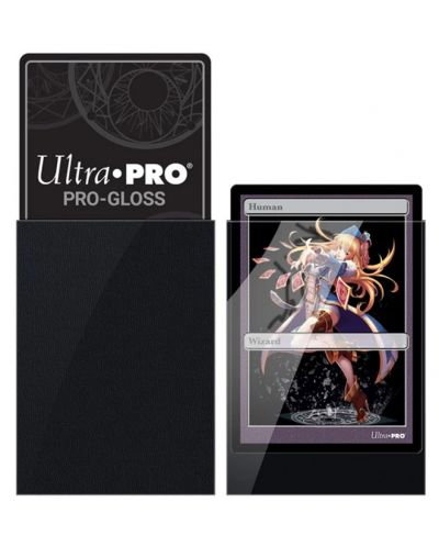 Протектори за карти Ultra Pro - PRO-Gloss Small Size, Black (60 бр.) - 2