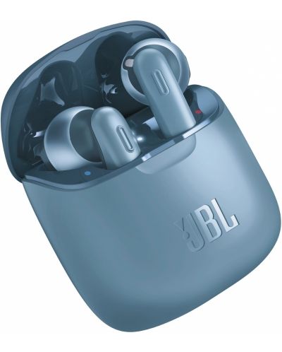 Безжични слушалки JBL - T220TWS, сини - 1