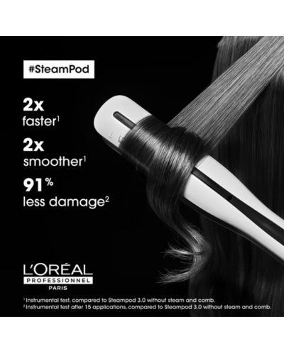 Преса за коса L’Oréal Professionnel - Steampod 3.0, 180-210ºC, бяла - 6