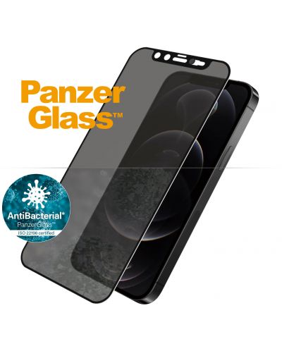 Стъклен протектор PanzerGlass - Privacy AntiBact CamSlide, iPhone 12/Pro - 1