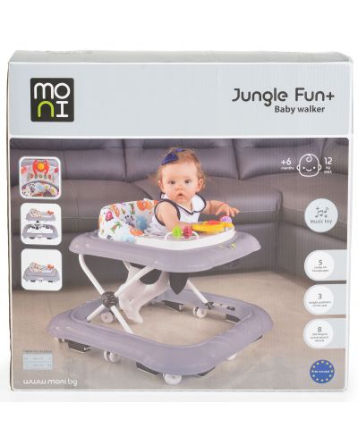 Проходилка Moni - Jungle fun+, сива - 8